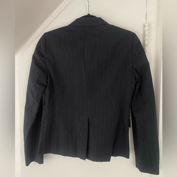 Marni Made in Italy Wool Cotton Black Pinstripe Blazer Size 40 US4 - Picture 5 of 10